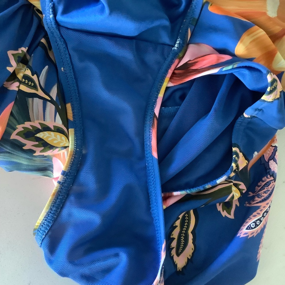 Floral Paradise Blue Women's One Piece Swimsuit - Picture 5 of 7